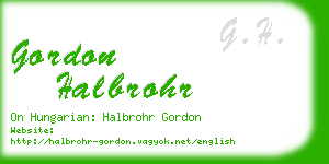 gordon halbrohr business card